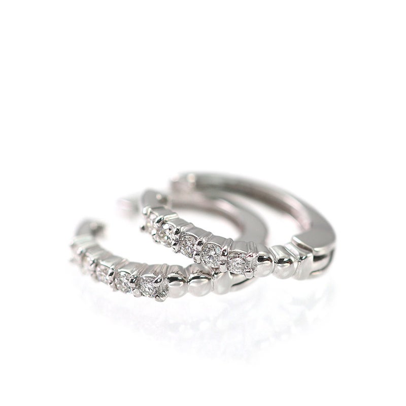 K10WG ダイヤモンド フープ ピアリング 痛くない イヤリング_02