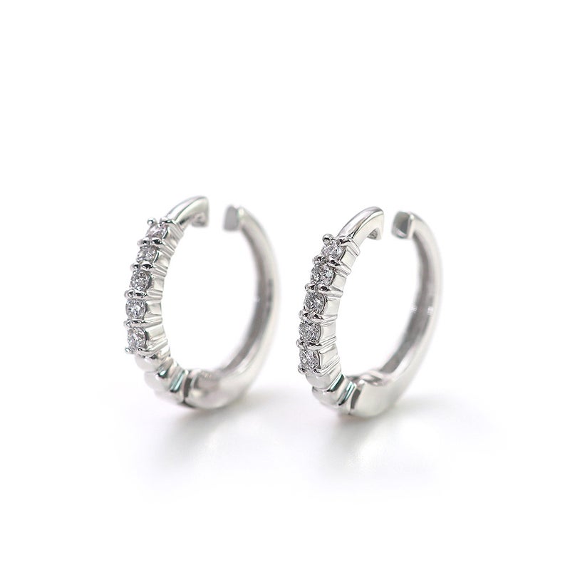 K10WG ダイヤモンド フープ ピアリング 痛くない イヤリング_03