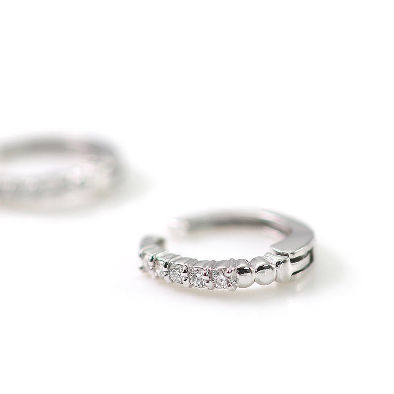 K10WG ダイヤモンド フープ ピアリング 痛くない イヤリング_05