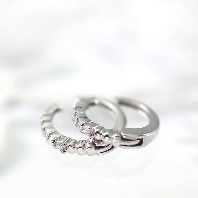 K10WG ダイヤモンド フープ ピアリング 痛くない イヤリング_09