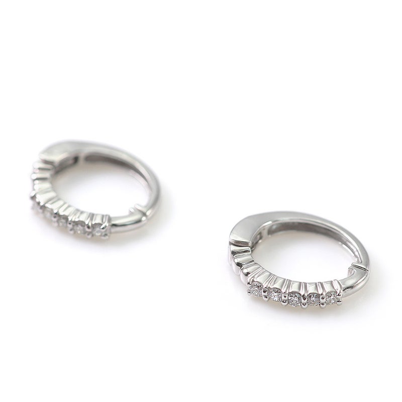 K10WG ダイヤモンド フープ ピアリング 痛くない イヤリング_10