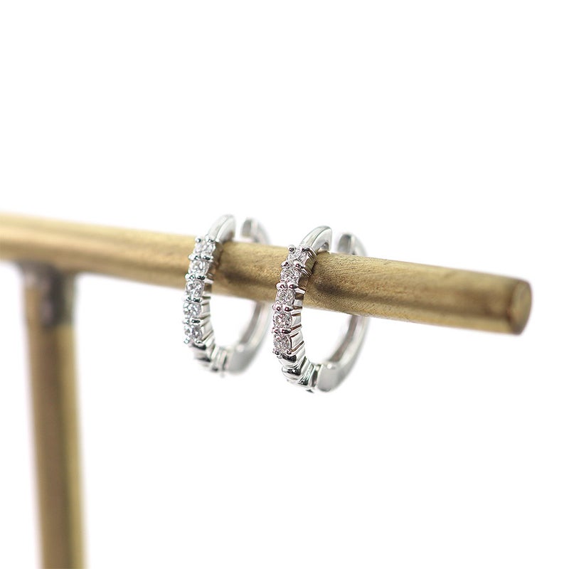 K10WG ダイヤモンド フープ ピアリング 痛くない イヤリング_11