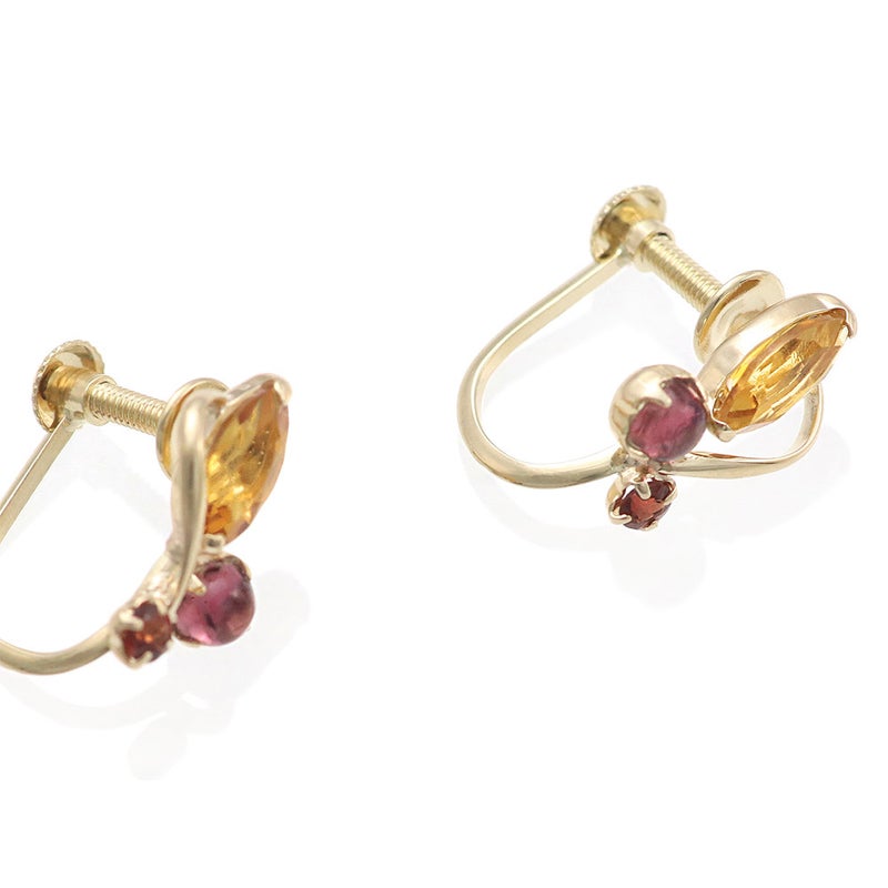 K10YG シトリン＆ガーネット＆ロードライトガーネット イヤリング_03