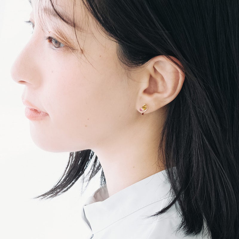 K10YG シトリン＆ガーネット＆ロードライトガーネット イヤリング_09