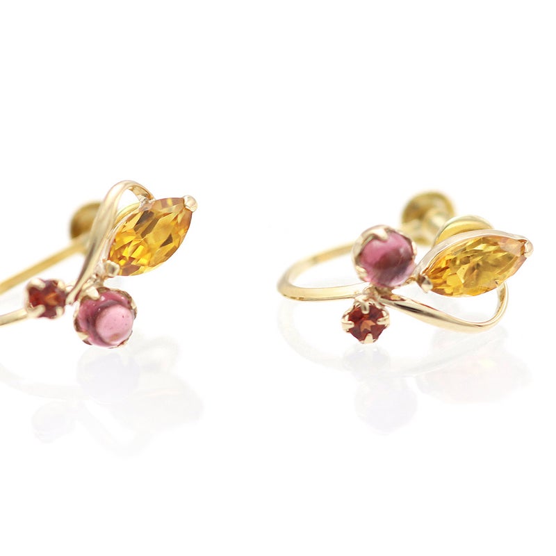 K10YG シトリン＆ガーネット＆ロードライトガーネット イヤリング_11