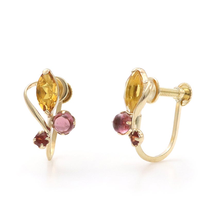 K10YG シトリン＆ガーネット＆ロードライトガーネット イヤリング_13