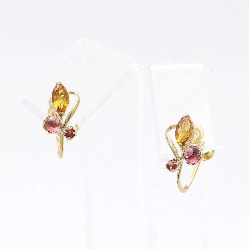 K10YG シトリン＆ガーネット＆ロードライトガーネット イヤリング_14