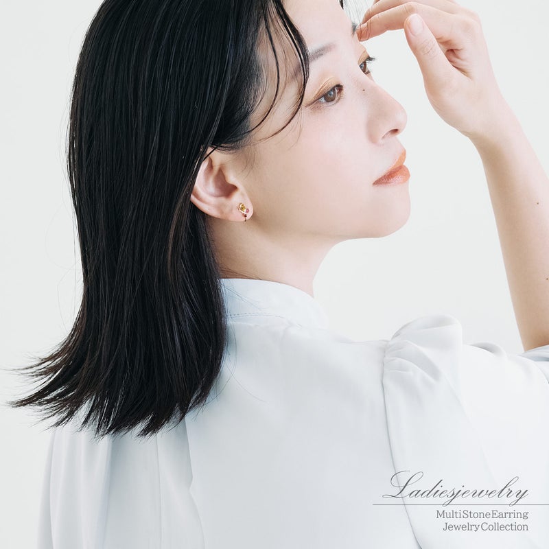 K10YG シトリン＆ガーネット＆ロードライトガーネット イヤリング_15