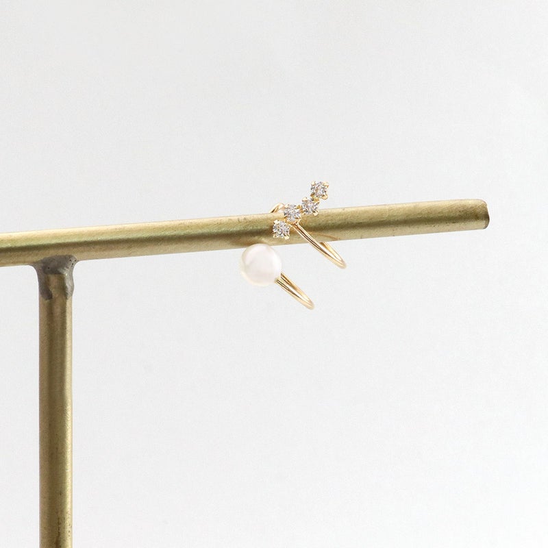 K10YG 淡水真珠＆キュービックジルコニア イヤーカフ_03