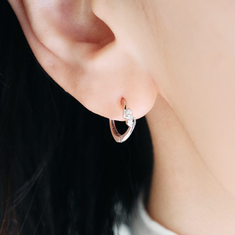 K10WG ダイヤモンド フープ ピアリング_05