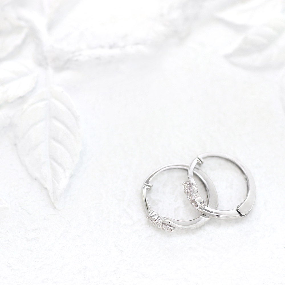 K10WG ダイヤモンド フープ ピアリング_09