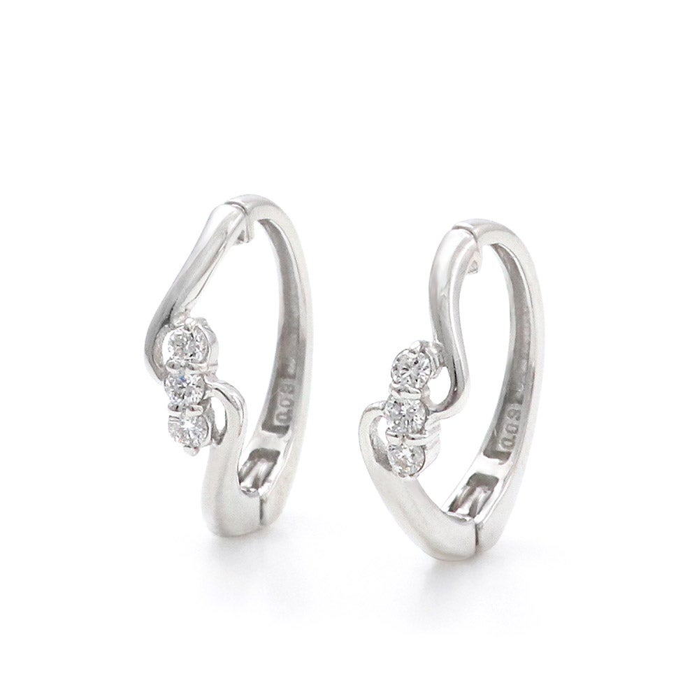 K10WG ダイヤモンド フープ ピアリング_10