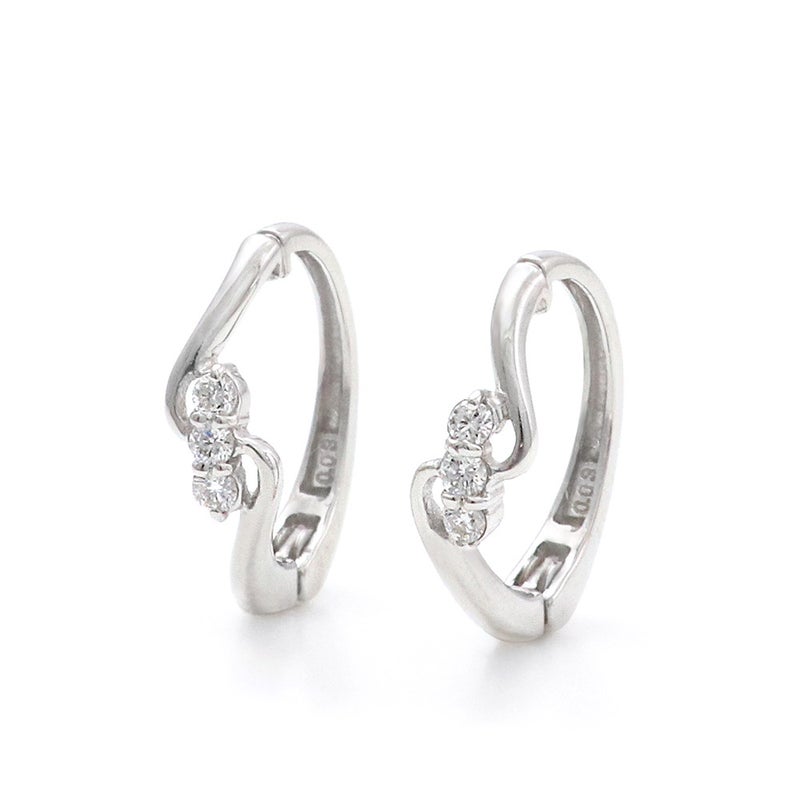 K10WG ダイヤモンド フープ ピアリング_10