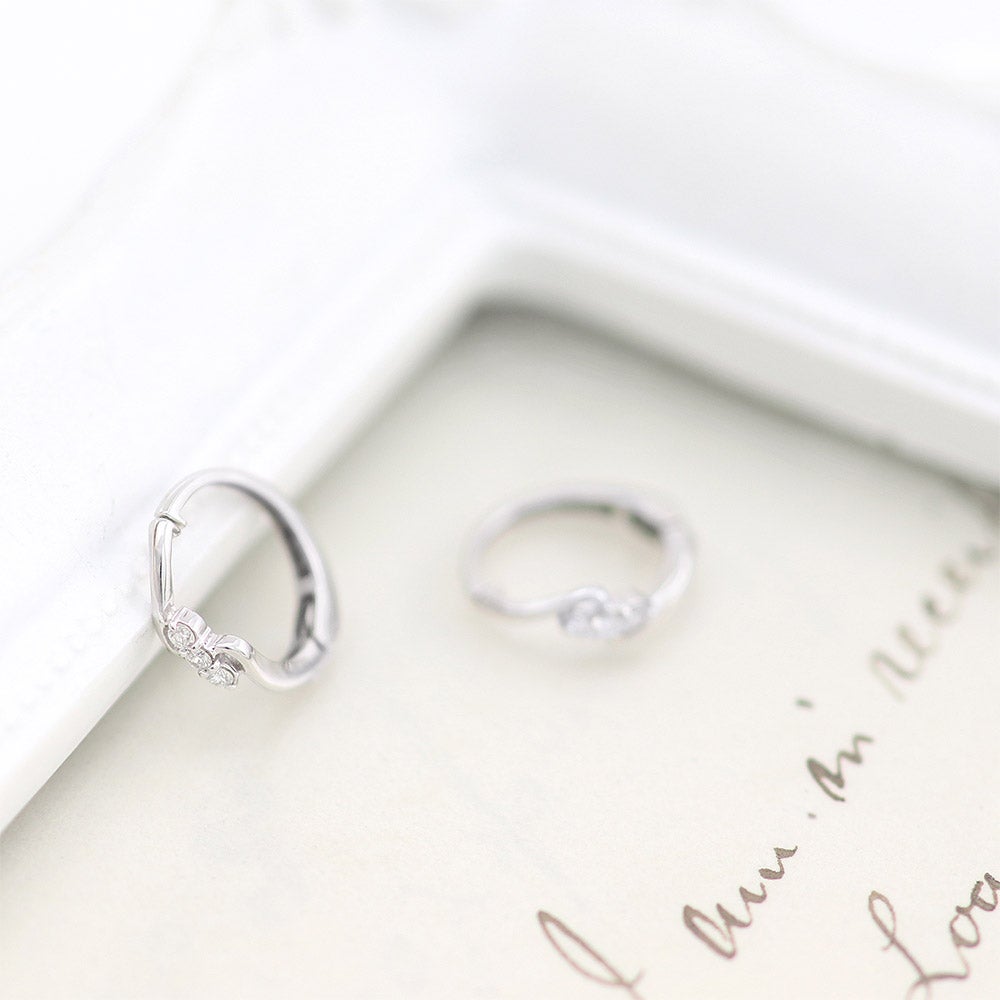 K10WG ダイヤモンド フープ ピアリング_11