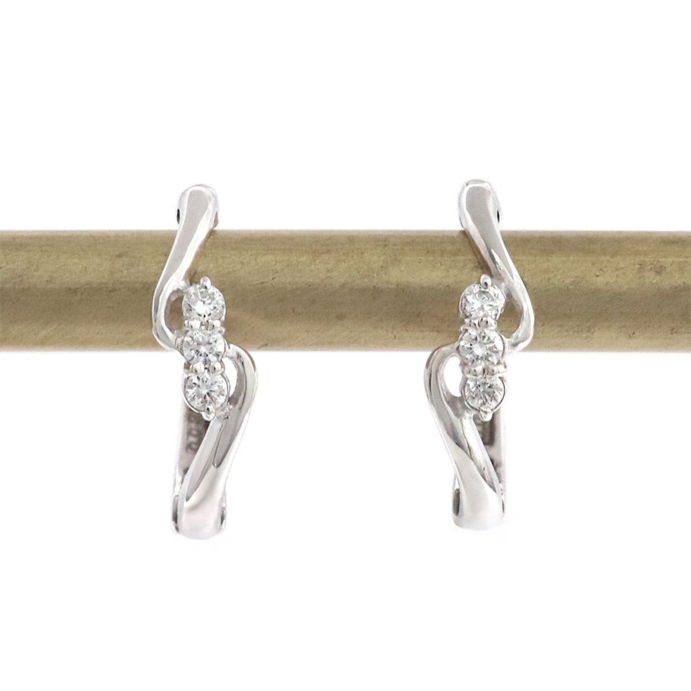 K10WG ダイヤモンド フープ ピアリング_13