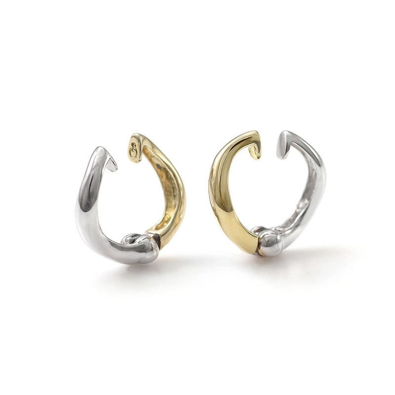 K10YG×K10WG リバーシブル フープ ピアリング_03