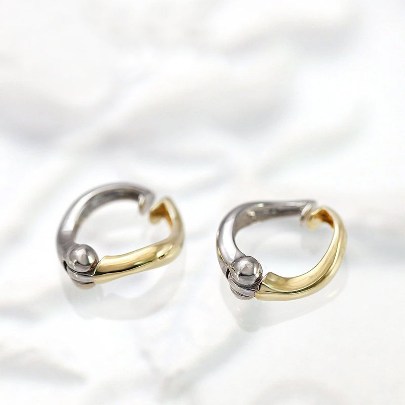 K10YG×K10WG リバーシブル フープ ピアリング_05