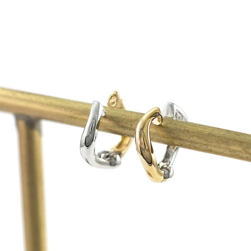 K10YG×K10WG リバーシブル フープ ピアリング_10