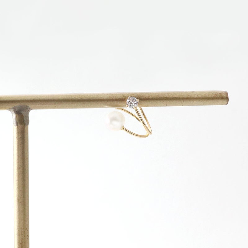 K10YG 淡水真珠＆キュービックジルコニア イヤーカフ_03