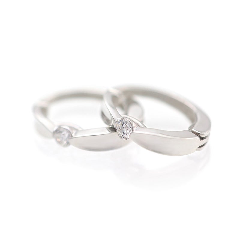 K10WG ダイヤモンド フープ ピアリング_02