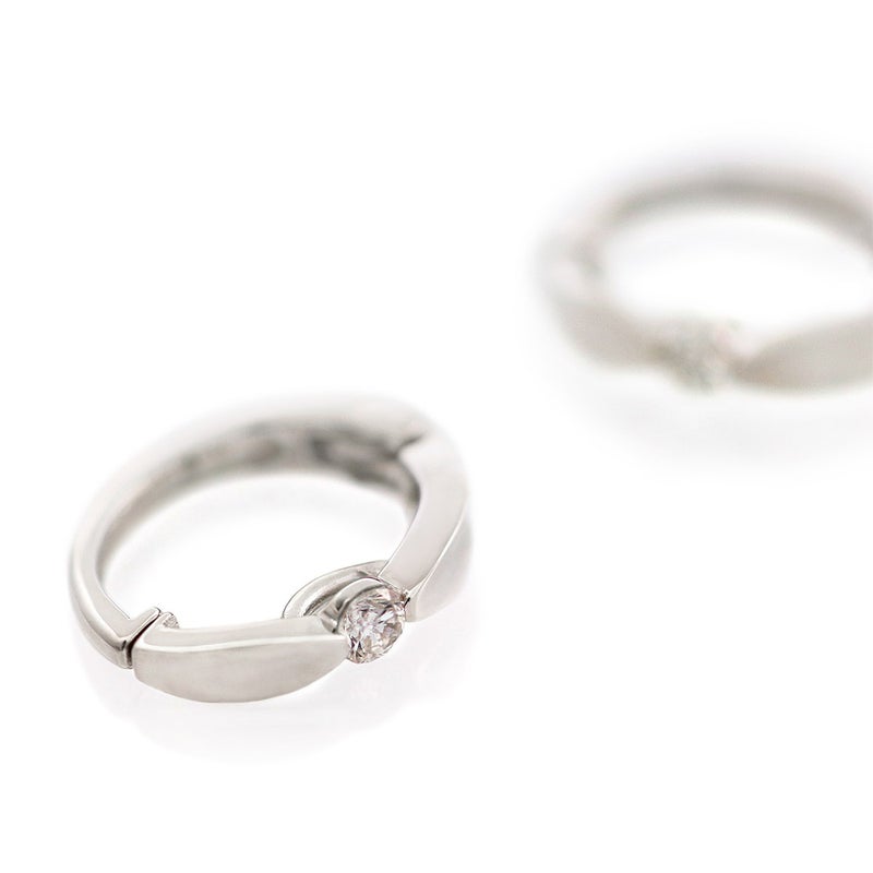 K10WG ダイヤモンド フープ ピアリング_11