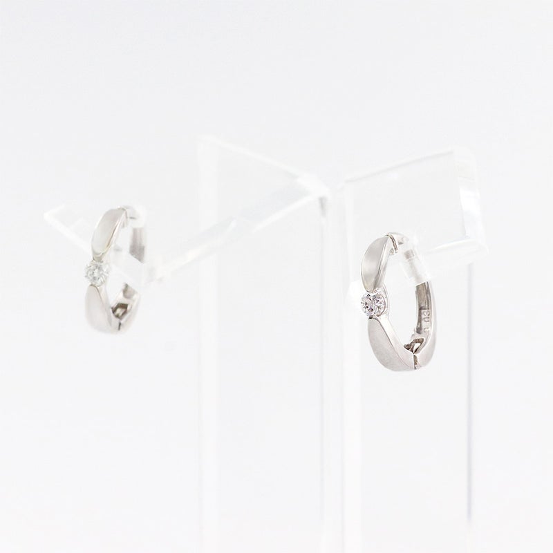 K10WG ダイヤモンド フープ ピアリング_12