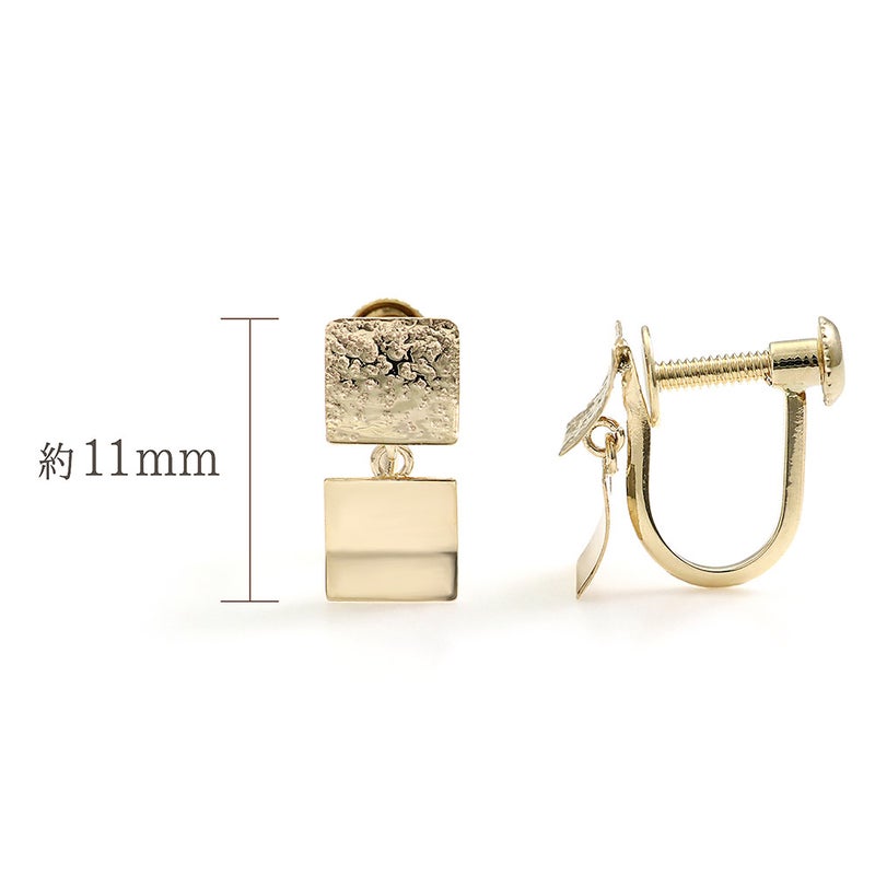K10YG スクエアモチーフ イヤリング_05