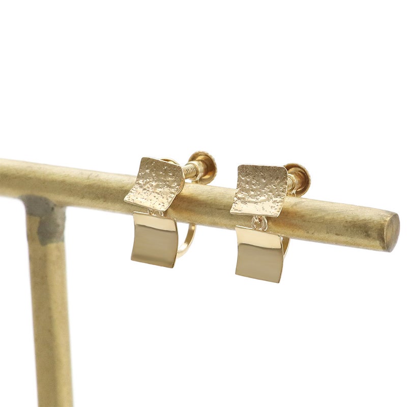 K10YG スクエアモチーフ イヤリング_12