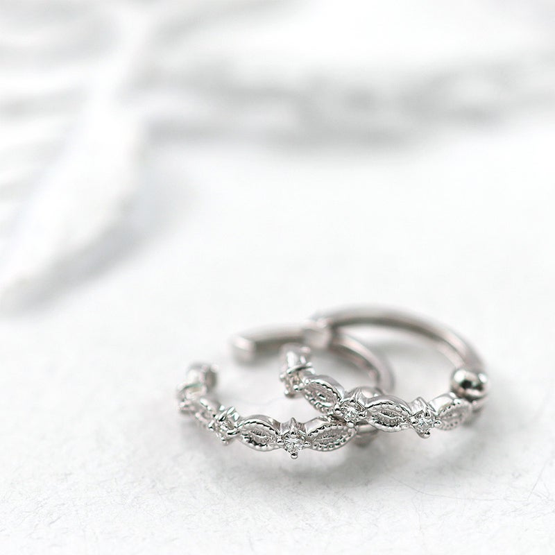 K10WG ダイヤモンド フープ ピアリング_02