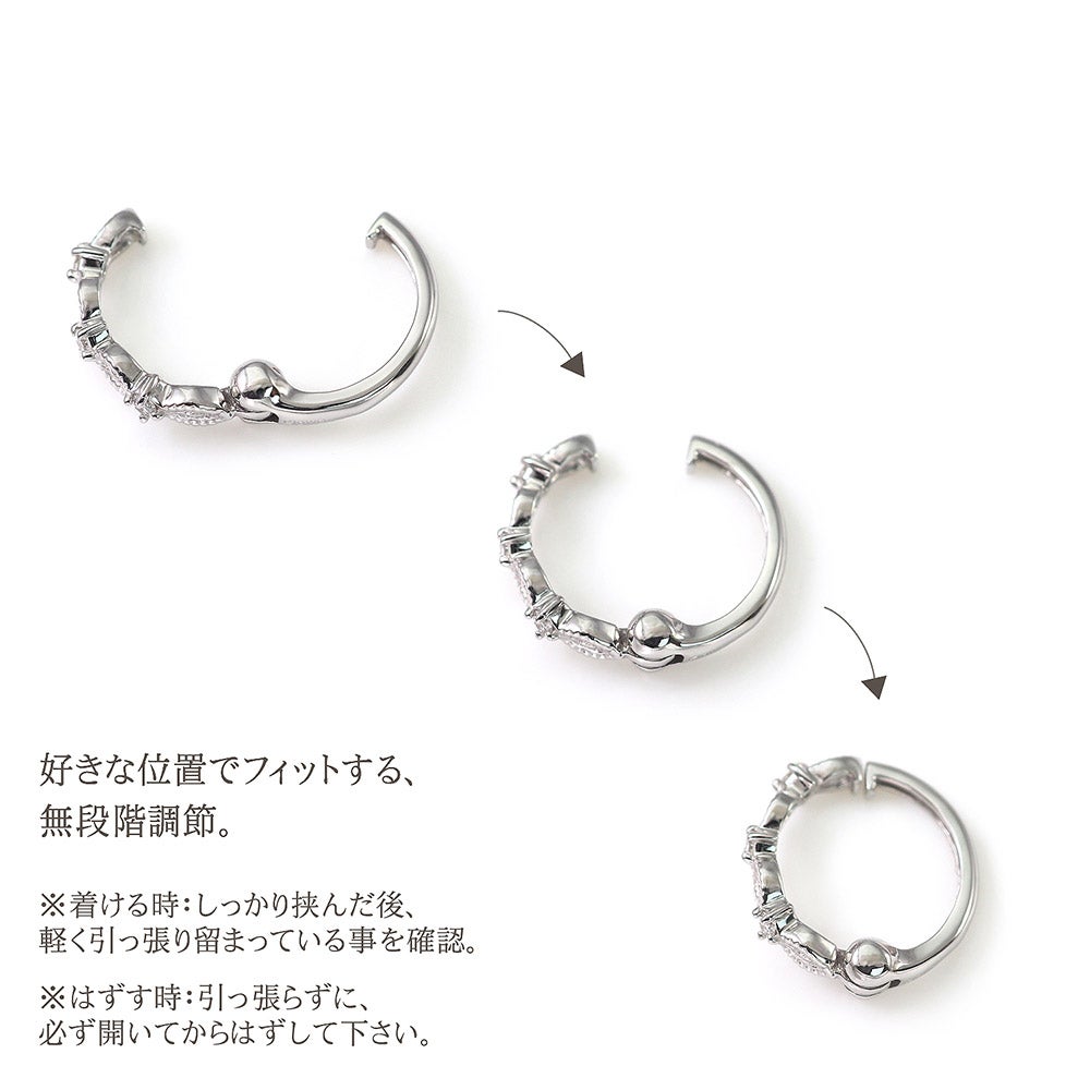 K10WG ダイヤモンド フープ ピアリング_04