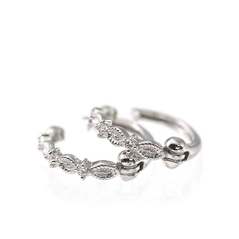 K10WG ダイヤモンド フープ ピアリング_05