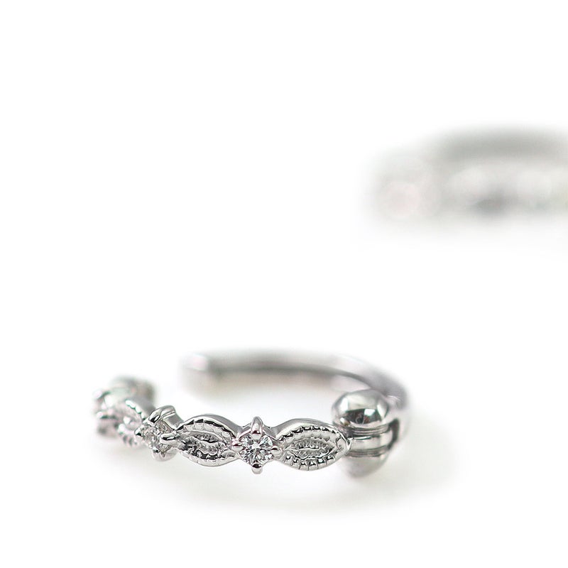 K10WG ダイヤモンド フープ ピアリング_10