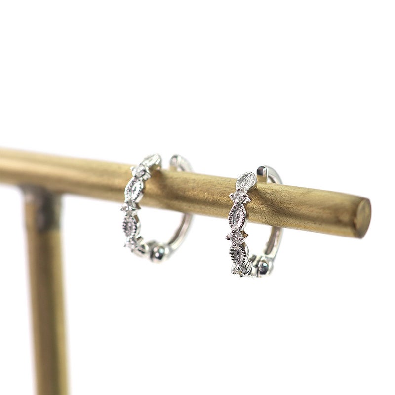 K10WG ダイヤモンド フープ ピアリング_11