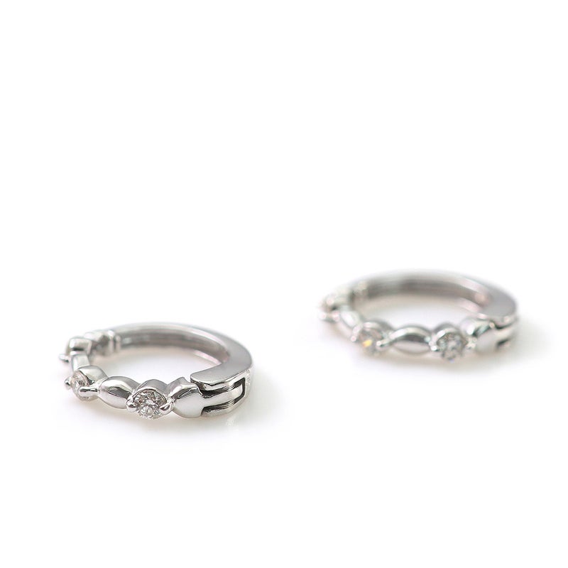 K10WG ダイヤモンド フープ ピアリング_09