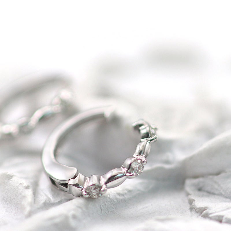 K10WG ダイヤモンド フープ ピアリング_10