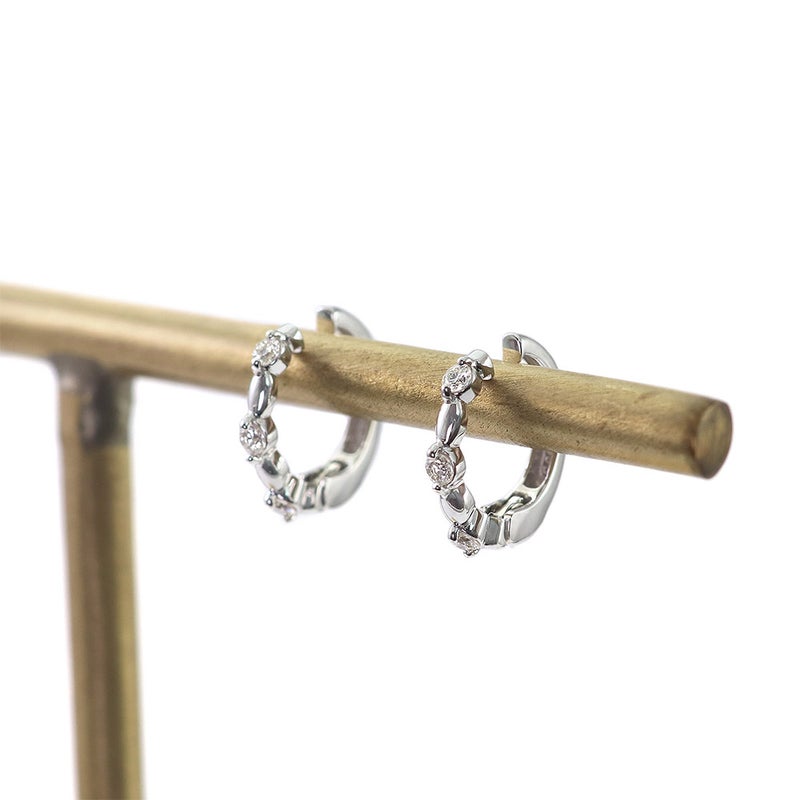 K10WG ダイヤモンド フープ ピアリング_11