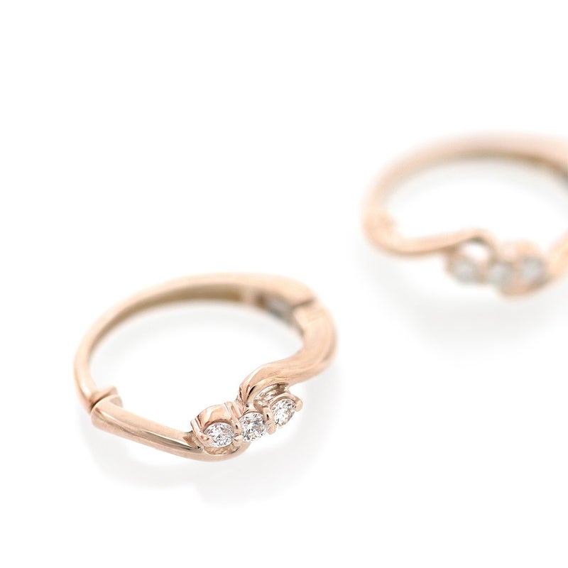 K10PG ダイヤモンド フープ ピアリング 痛くないイヤリング_03