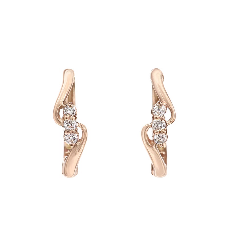 K10PG ダイヤモンド フープ ピアリング 痛くないイヤリング_09