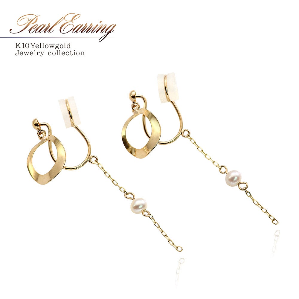 K10YG 淡水パール イヤリング_01