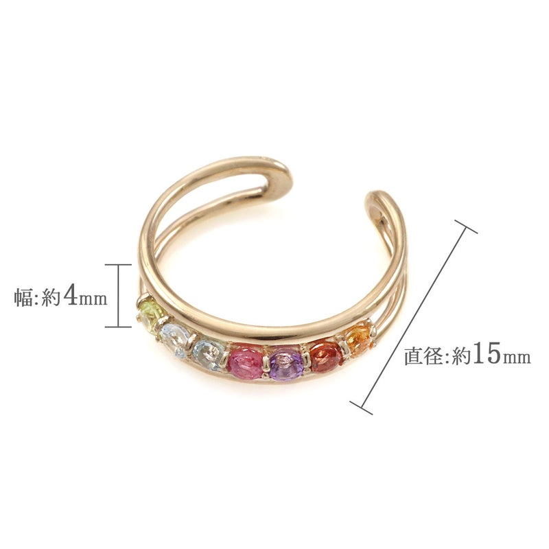 K10YG マルチストーン イヤーカフ_04