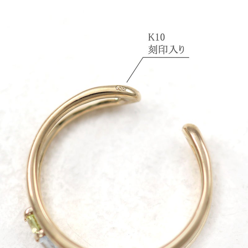K10YG マルチストーン イヤーカフ_05