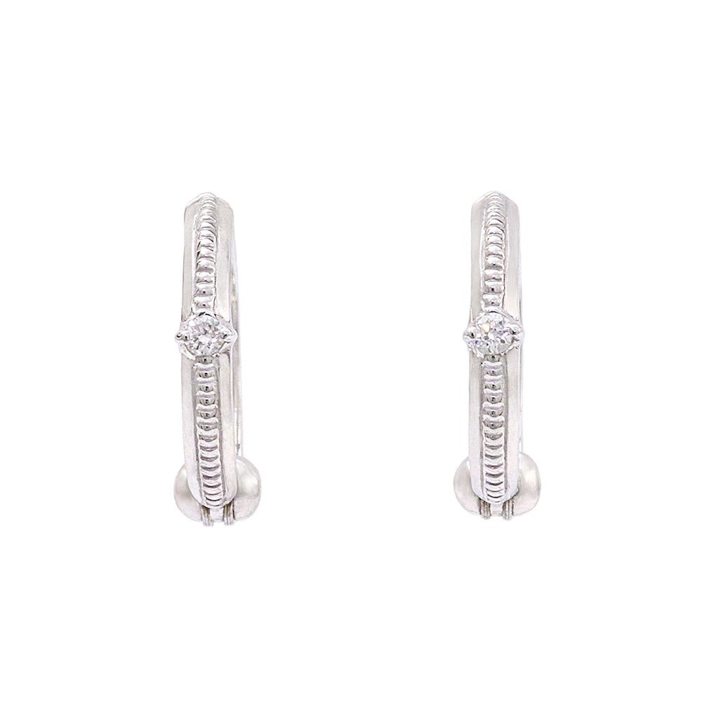 K10WG ダイヤモンド フープ ピアリング_09