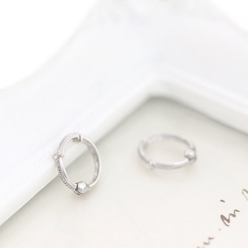 K10WG ダイヤモンド フープ ピアリング_10