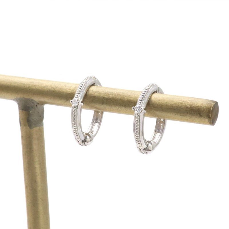 K10WG ダイヤモンド フープ ピアリング_12