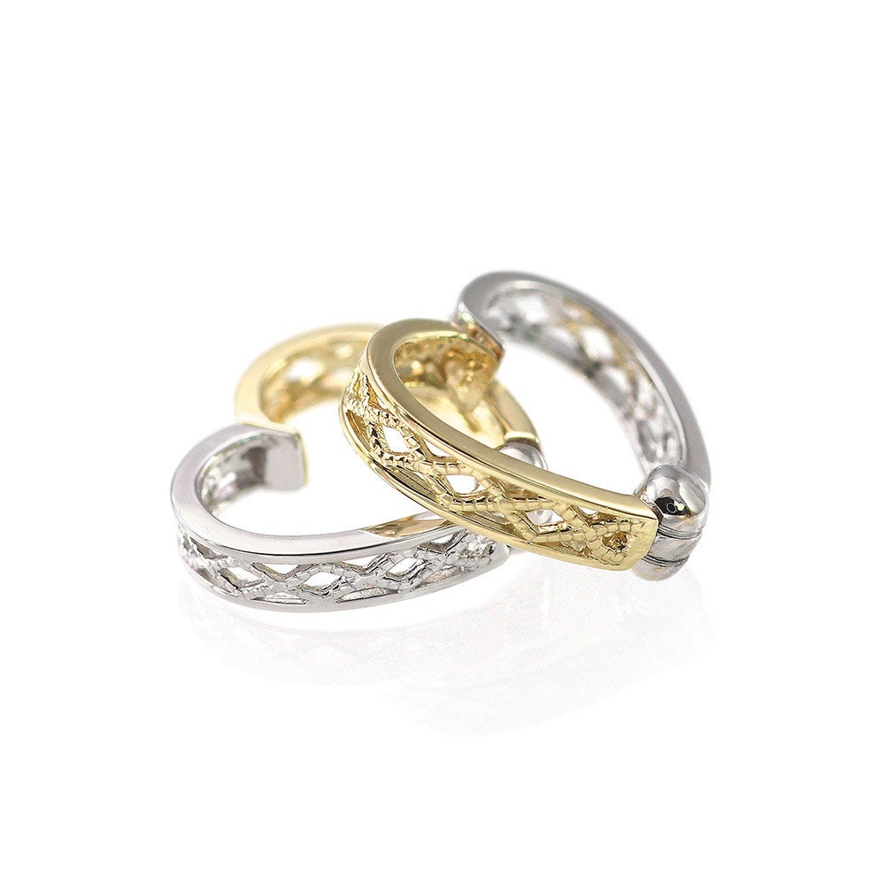 K10YG×K10WG リバーシブル ハート ピアリング_02