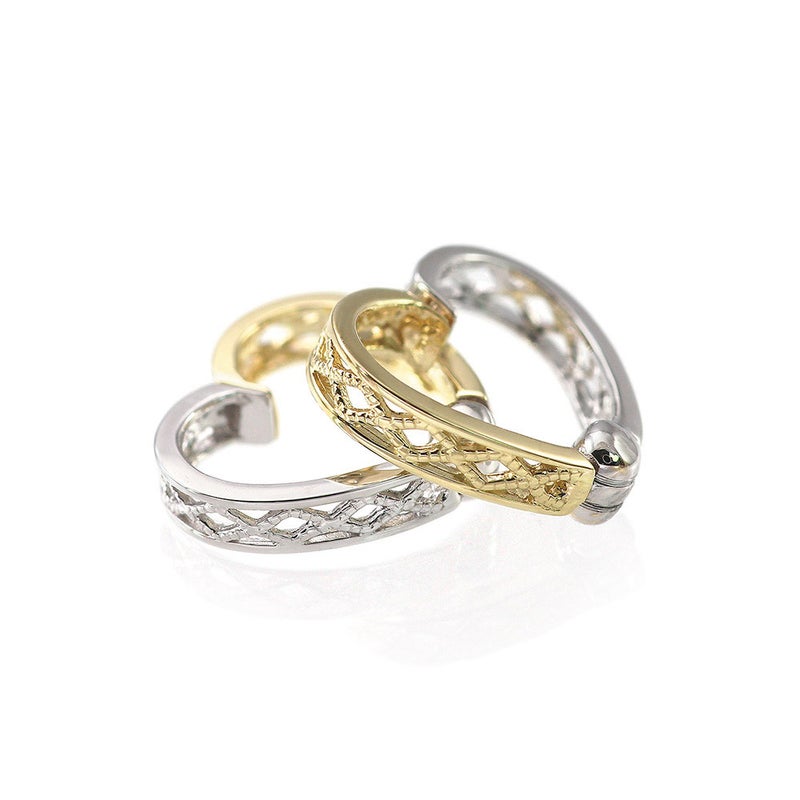 K10YG×K10WG リバーシブル ハート ピアリング_02