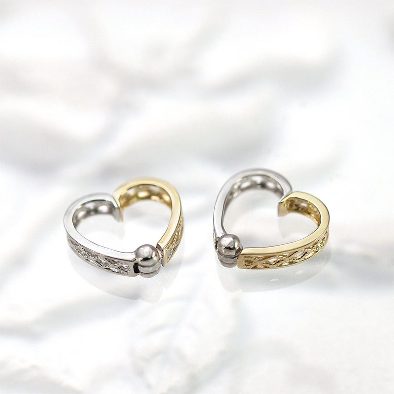 K10YG×K10WG リバーシブル ハート ピアリング_03