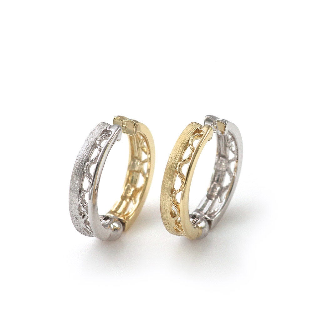 K10YG×K10WG リバーシブル フープ ピアリング_03