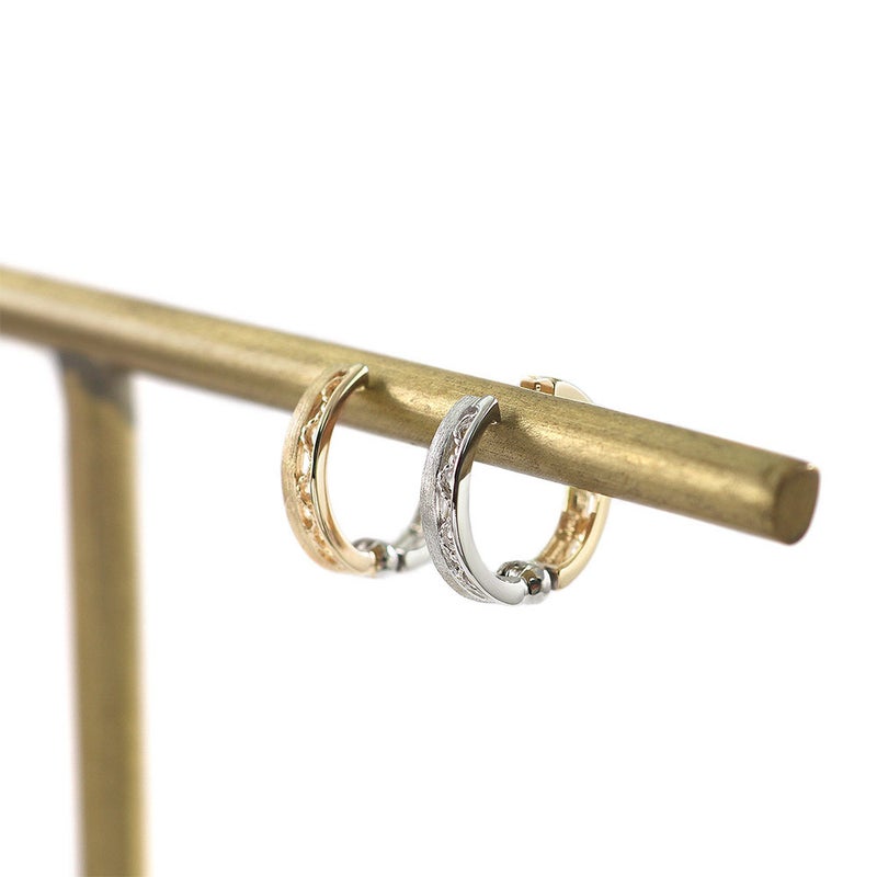 K10YG×K10WG リバーシブル フープ ピアリング_10