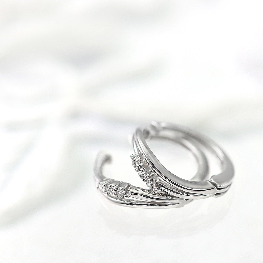 K10WG ダイヤモンド フープ ピアリング_02